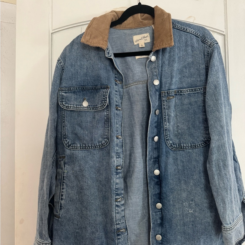Universal Thread Light Blue Denim Jacket with corduroy collar